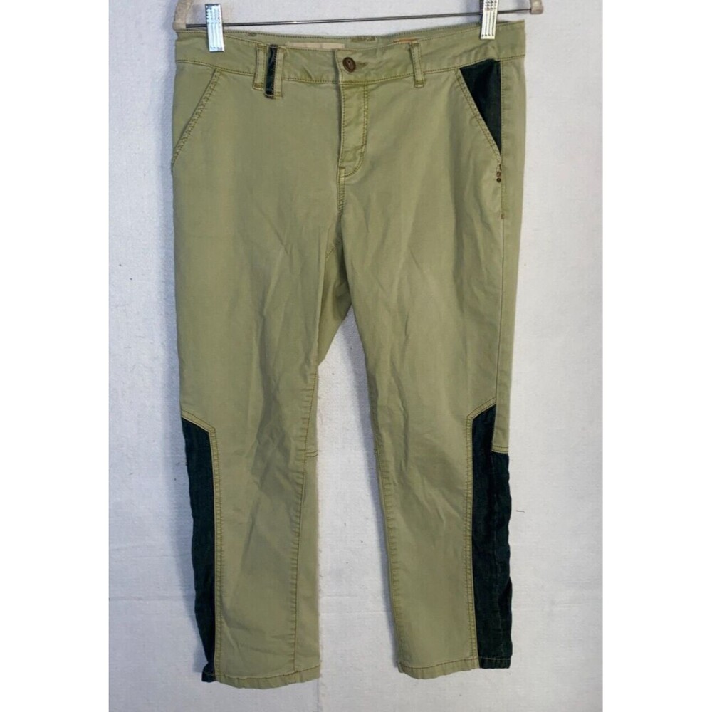 Pilcro and the Letterpress Jeans Women's 28 Green Denim Hyphen Fit Stretch Crop